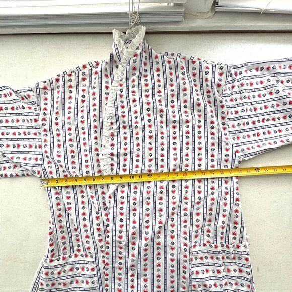 Vtg Womens Nightgown Robe Size L 70s Calico Prairie Cottage Accentuette Lanz - Picture 8 of 10